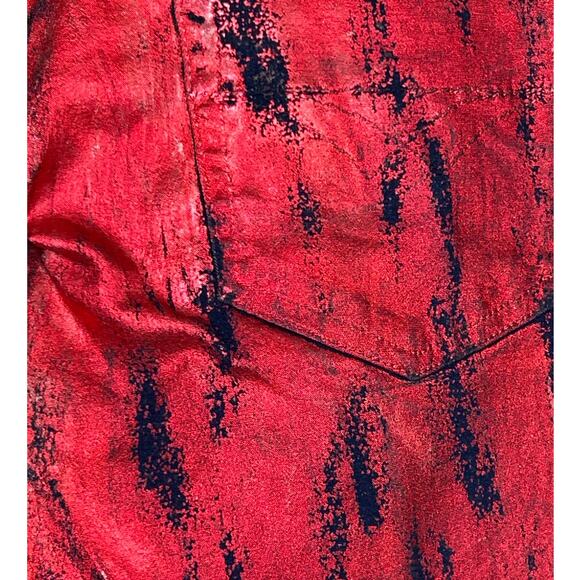 Jr-S.Com Misses 11/12 Vintage Y2K Red Blue Low Rise Straight Leg Zip Jeans - Picture 6 of 6